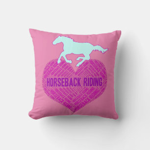 Horseback Riding Heart with Wild Pony Cushion