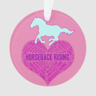 Horseback Riding Heart with Wild Pony    Ornament