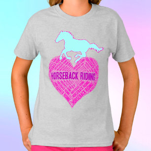 Horseback Riding Heart with Wild Pony T-Shirt