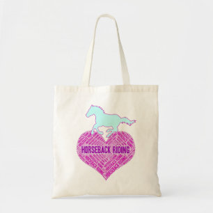 Horseback Riding Heart with Wild Pony  Tote Bag