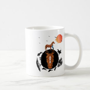 Horseback Riding - Horse Head Planet Lover Gift Sh Coffee Mug