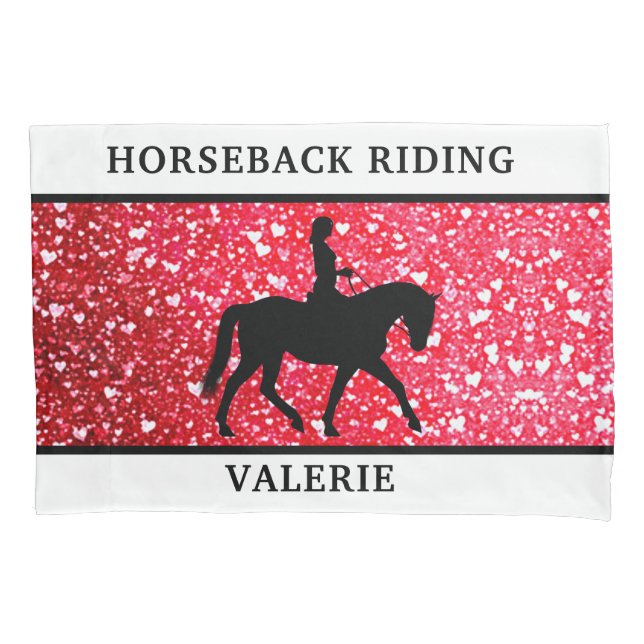 Horseback Riding Horse & Rider Pillowcase (Front)