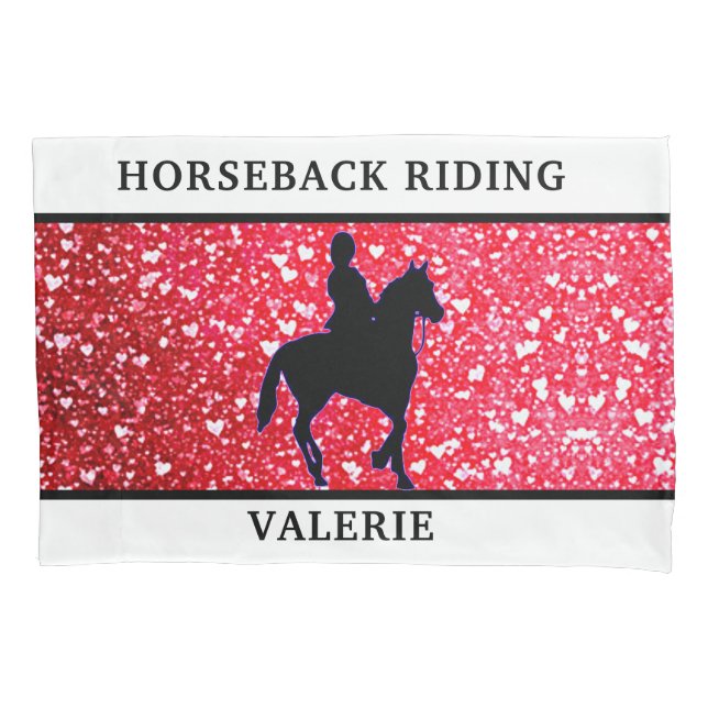 Horseback Riding Horse & Rider Pillowcase (Front)