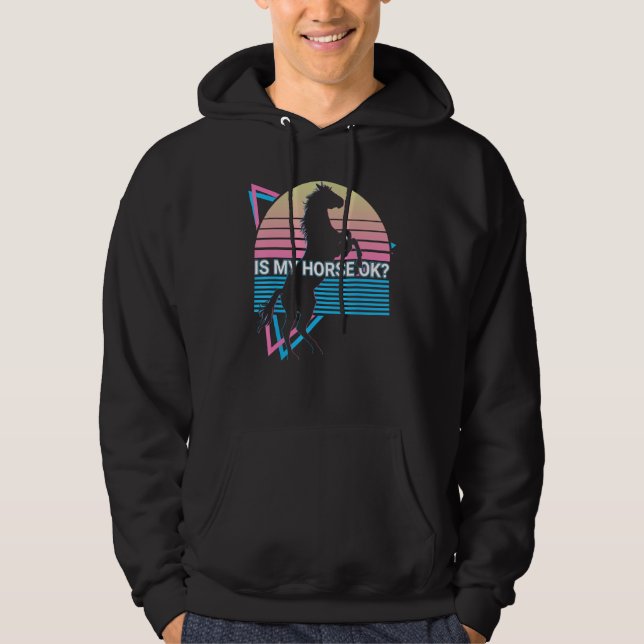 Horseback Riding Horse Rider Retro Is My Horse Ok Hoodie (Front)