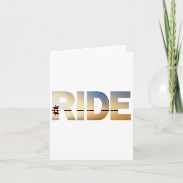 Horseback Riding Horse Sunset Silhouette Graphic  Card (Front)