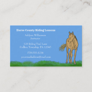 Horseback Riding Instructors Horse Themed Business Card