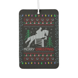 Horseback Riding Jumping Merry Christmas  Car Air Freshener
