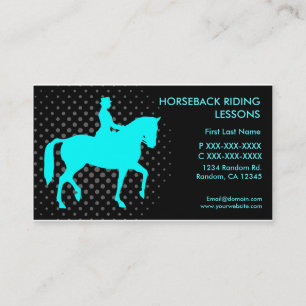 Horseback riding lessons custom business cards