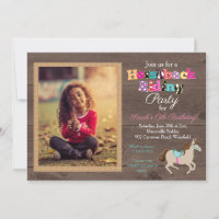 Horseback Riding Photo Birthday Party Invitation 