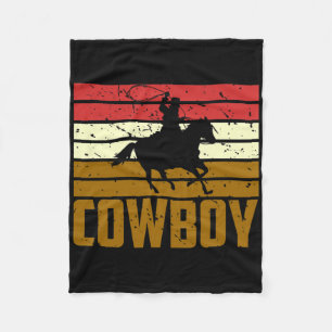 Horseback Riding Rodeo Texas Gift Cowboy Fleece Blanket
