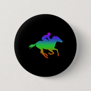 Horseback-riding Shadows In Rainbow Colour 6 Cm Round Badge