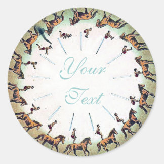 Horseback Sommersault Classic Round Sticker