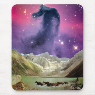 Horsehead Nebula over Running Horses Mouse Mat