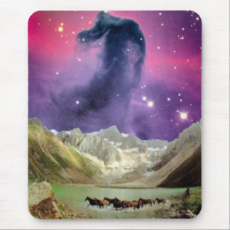 Horsehead Nebula over Running Horses Mouse Mat