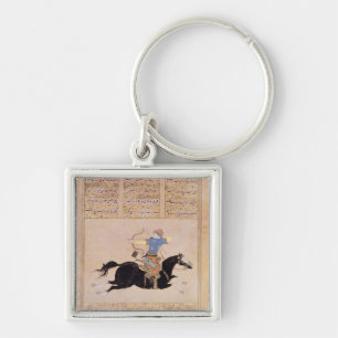Horseman drawing his bow key ring
