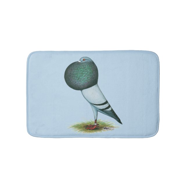 Horseman Pouter Blue Bath Mat (Front)