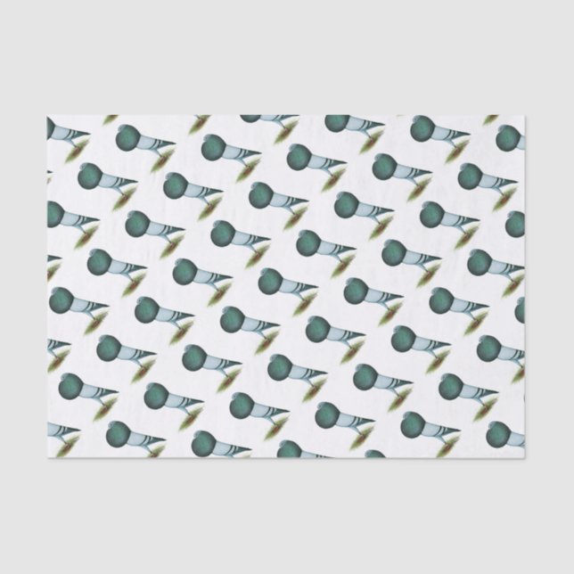 Horseman Pouter Pigeon Blue Tissue Paper (Front)