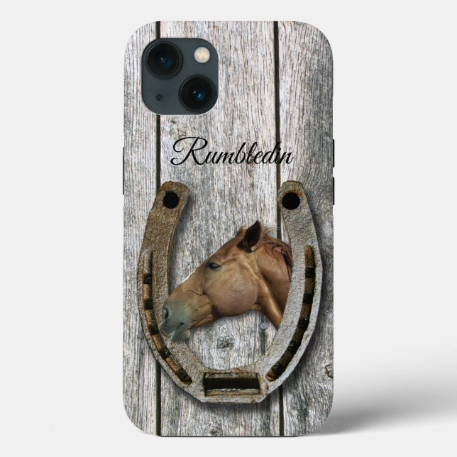 Horsemanship Sports horseshoe horse personalise Case-Mate iPhone Case (Back)