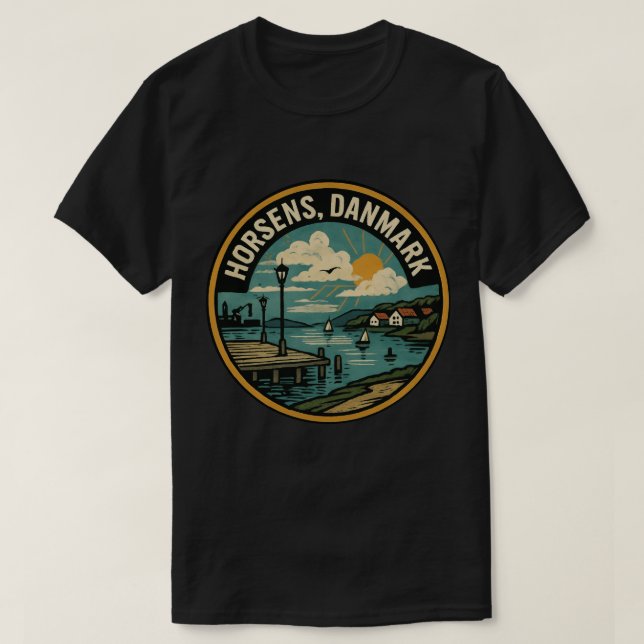 Horsens Denmark Harbour T-Shirt (Design Front)