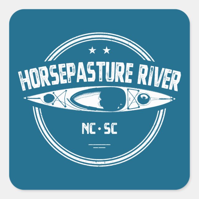 Horsepasture River North Carolina Kayaking Square Sticker (Front)