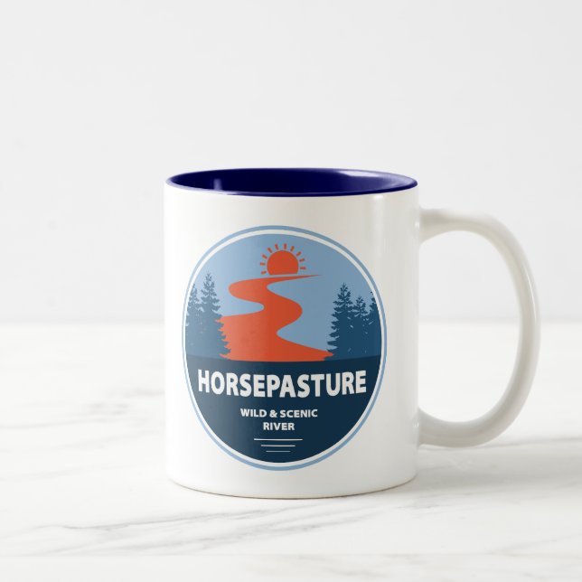 Horsepasture Wild And Scenic River North Carolina Two-Tone Coffee Mug (Right)