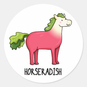 Horseradish Funny Horse Pun  Classic Round Sticker