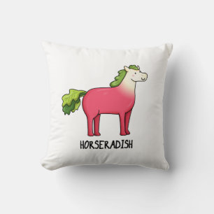 Horseradish Funny Horse Pun  Cushion