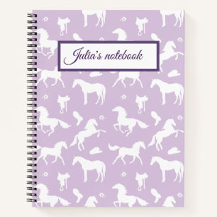 Horseriding Custom Name Equestrian Gift Notebook