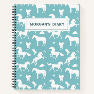 Horseriding Custom Name Equestrian Gift Pink Notebook