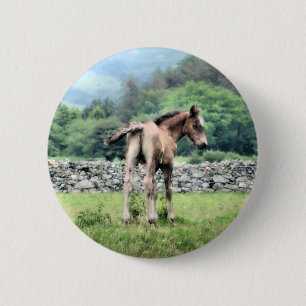 HORSES 6 CM ROUND BADGE