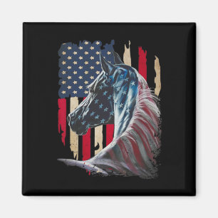 Horses America Flag 4th Of July Independence Day 1 Magnet