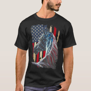 Horses America Flag 4th Of July Independence Day 1 T-Shirt