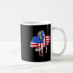Horses America Flag 4th Of July Independence Day Coffee Mug