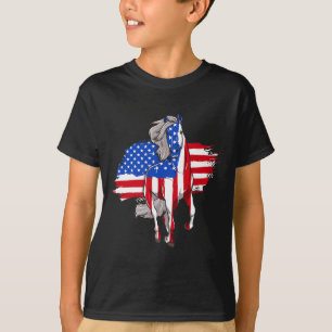 Horses America Flag 4th Of July Independence Day T-Shirt