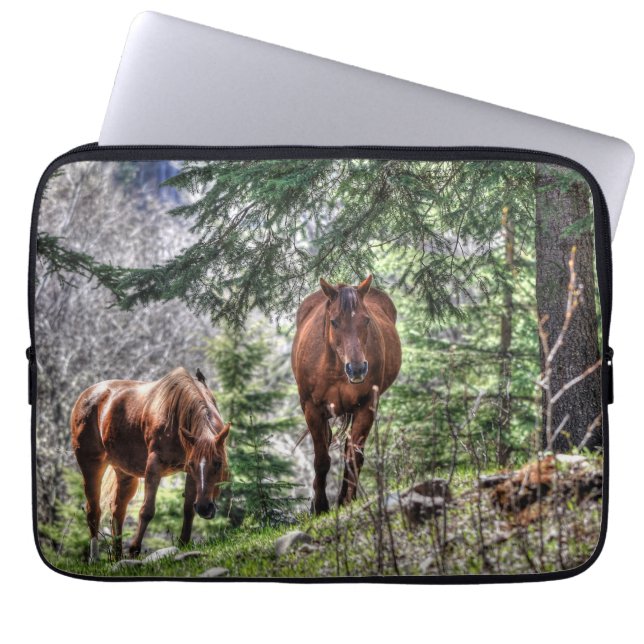 Horses - American Western Theme Laptop Sleeve (Front)