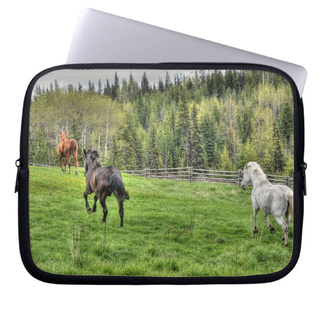 Horses - American Western Theme Laptop Sleeve (Front)