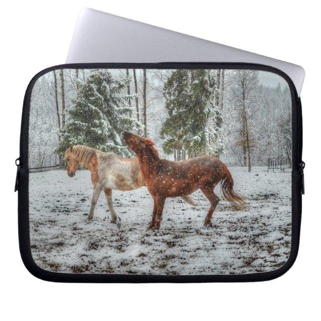 Horses - American Western Theme Laptop Sleeve (Front)