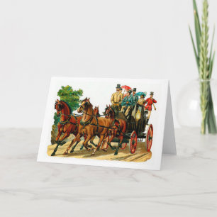 Horses and carriage holiday card