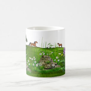 Horses and Deer in the Meadow Coffee Mug