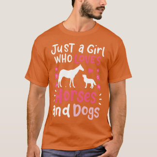 Horses and Dogs Horse Dog vintage funny T-Shirt