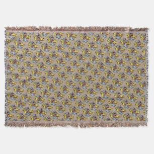 Horses and Flowers Throw Blanket