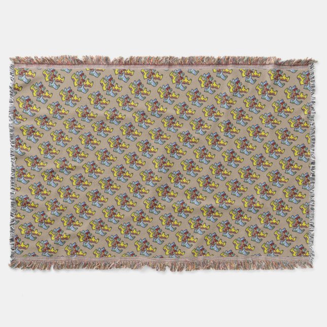 Horses and Flowers Throw Blanket (Front)