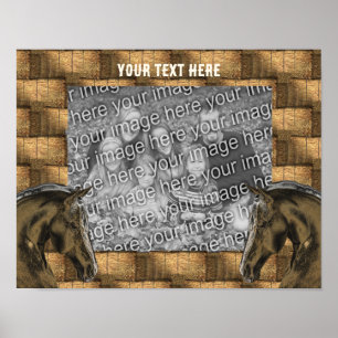 Horses And Hay Bales Add Your Photo Personalised Poster