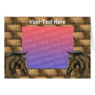 Horses And Hay Bales Photo Card