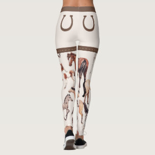 Horses and Horseshoes Neutral Colour Leggings