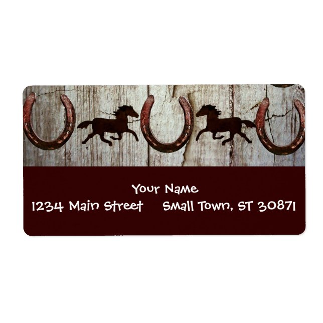 Horses and Horseshoes on Barn Wood Cowboy Gifts (Front)