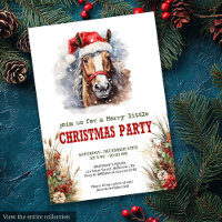 Horses and lassos Christmas party printable invite