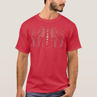 Horses and Moon Phases  T-Shirt