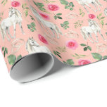 Horses and Pink Roses Wedding Wrapping Paper<br><div class="desc">Horses and Pink Roses Wedding Wrapping Paper. Paper Colour is Orange. Available in multiple colours,  sizes and two finishes. www.hotpocketgraphics.com</div>