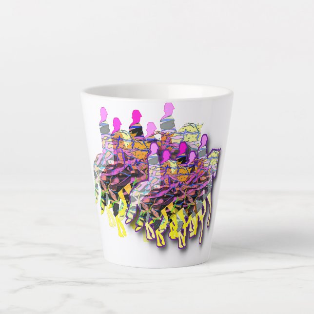 Horses And Riders  Latte Mug (Front)